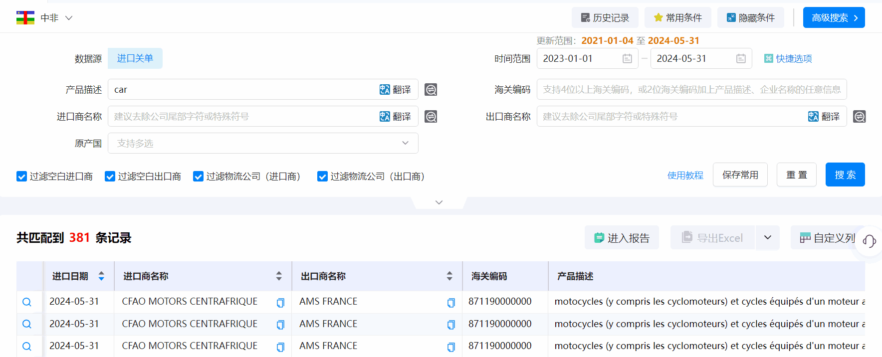 中非海关数据,海关数据,PA真人视讯海关数据
